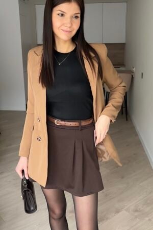 Rudas sijonas-šortai