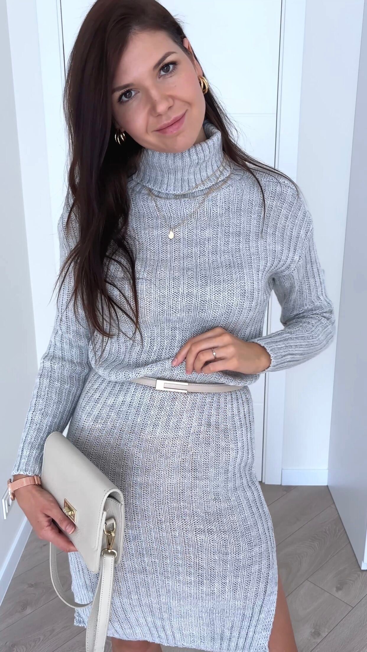 Megzta suknelė aukštu kaklu - Image 4